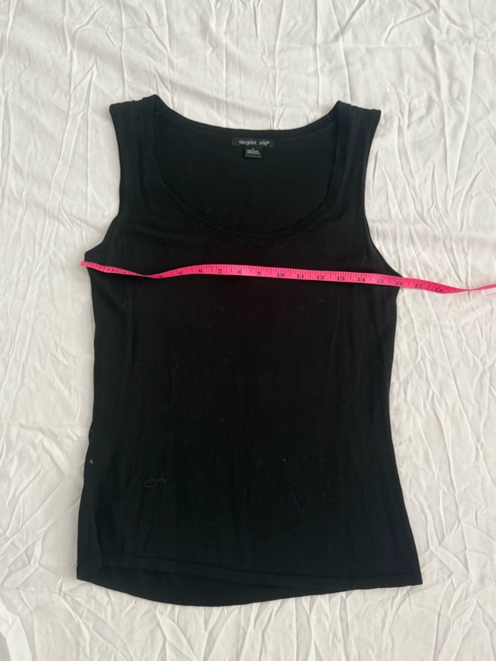 August Silk Black Knit Tank Top Sleeveless